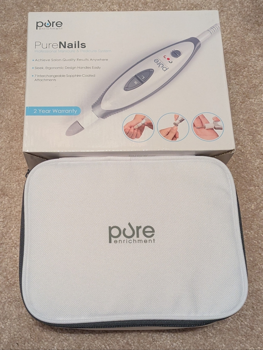 Pure Portable Manicure & Pedicure System - White and Gray